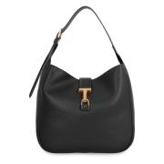 Leren Hobo Tas met Sluiting Tom Ford , Black , Dames