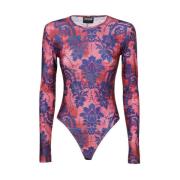 Gedrukte body met lange mouwen Versace Jeans Couture , Pink , Dames