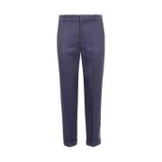 Contrast Streep Wollen Broek Balmain , Blue , Heren