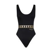 Badpak met Logoprint Balmain , Black , Dames