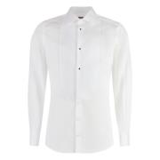 Gouden Poplin Tuxedo Shirt met Versierde Knopen Dolce & Gabbana , Whit...