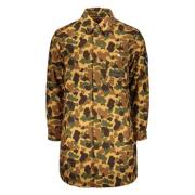 Camouflage Katoenen Parka met Applicatie Palm Angels , Multicolor , He...