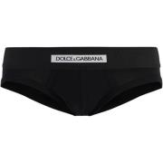 Elastische Briefs met Contrasterend Logo Dolce & Gabbana , Black , Her...