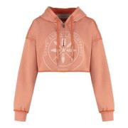 Emy Cropped Hoodie - Geribbelde Manchetten Golden Goose , Orange , Dam...