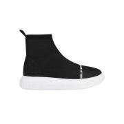 Geglitterde Gebreide Sok-Sneakers Love Moschino , Black , Dames