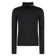 Gebreid T-shirt met bedrukte kraag Jil Sander , Black , Heren