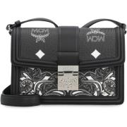 Visetos Schoudertas met Push-Lock Sluiting MCM , Black , Dames