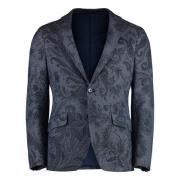 Katoenen Jas met Paisley Motief Etro , Blue , Heren