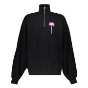 Bedrukte katoenen sweatshirt met opstaande kraag Palm Angels , Black ,...