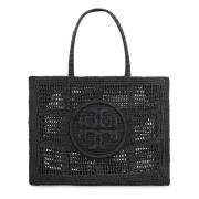 Raffia Geweven Tote Tas Tory Burch , Black , Dames