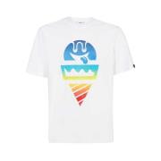 Katoenen T-shirt met voorkant print Icecream , White , Heren