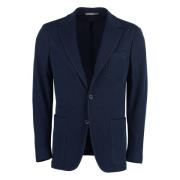 Gebreide blazer met reverskraag Canali , Blue , Heren