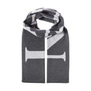 Wollen Sjaal met Logo Intarsia Detail Lanvin , Gray , Dames