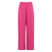 Wijde broek met elastische taille Clips , Pink , Dames