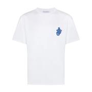 Anker Logo Wit Katoenen T-shirt JW Anderson , White , Heren