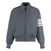 Gestreepte Bomberjack van Technische Stof Thom Browne , Gray , Heren