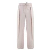 Gebelte Katoenen Broek Yves Salomon , Pink , Dames