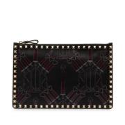 Pre-owned Leather clutches Valentino Vintage , Black , Dames