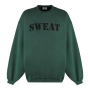 Katoenen sweatshirt met voor- en achterprint Vetements , Green , Heren