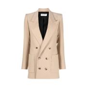 Stijlvolle Jas voor Mannen en Vrouwen Saint Laurent , Beige , Dames