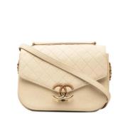 Pre-owned Leather chanel-bags Chanel Vintage , Beige , Dames