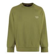 Katoenen Crew-Neck Sweatshirt A.p.c. , Green , Heren