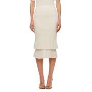 Elegante Geplooide Rok Bottega Veneta , Beige , Dames