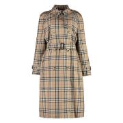 Klassieke Katoenen Trenchcoat Burberry , Beige , Dames