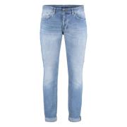 Skinny Jeans met Metalen Details Dondup , Blue , Heren