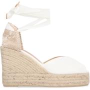 Jute wedge espadrilles met veters Castañer , White , Dames