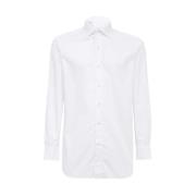 Katoenen Shirt Afgeronde Zoom Brioni , White , Heren