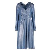 Gedrapeerd Lurex Gebreide Jurk Talbot Runhof , Blue , Dames