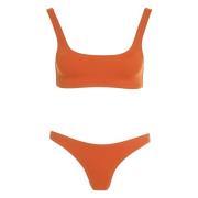 Bandeau Bikini met Lurex-stiksels Reina Olga , Orange , Dames