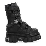 Leren Gamerlaarzen met Studs Vetements , Black , Heren