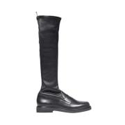 Kalfsleer Elastische Penny Bar Laarzen Thom Browne , Black , Dames