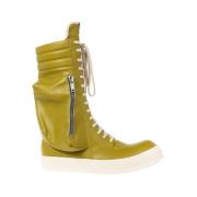 Leren Veterschoenen Rick Owens , Green , Heren