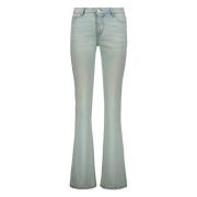 Classic Denim Jeans met Contrast Stitching Ami Paris , Blue , Dames