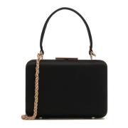 Elegante Zwarte Stoffen Clutch Tas Kazar , Black , Dames