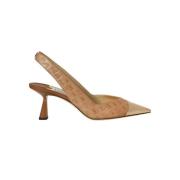 Logo Leren Slingback Pumps Jimmy Choo , Beige , Dames