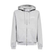 Katoenen Full Zip Hoodie met Zakken Les Deux , Gray , Heren