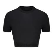 Geribbelde Crop Top in Technische Stof Givenchy , Black , Dames