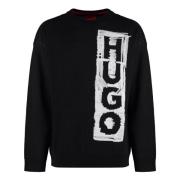 Ribbed crew-neck sweater Hugo Boss , Black , Heren