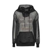 Zijden Hoodie met Strass John Richmond , Black , Dames