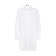 Katoenen Shirt met Rhinestone Logo Karl Lagerfeld , White , Dames