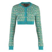 Gebreid Vest met All-Over Motief Versace , Multicolor , Dames