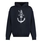 Stijlvolle katoenen hoodie Dolce & Gabbana , Blue , Heren