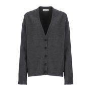 Grijze Wollen Vest met V-Hals Jil Sander , Gray , Dames