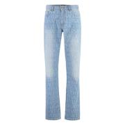 Barok Silhouet Jeans Versace , Blue , Heren