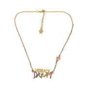 Metalen Ketting met Logo en Kristal Details Versace , Yellow , Dames