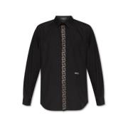 Casual Katoenen Overhemd voor Mannen Versace , Black , Heren